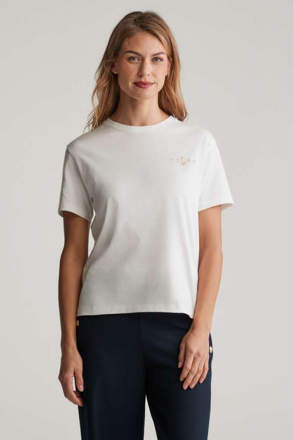 PÓLÓ GANT ANCHOR SS T-SHIRT EGGSHELL