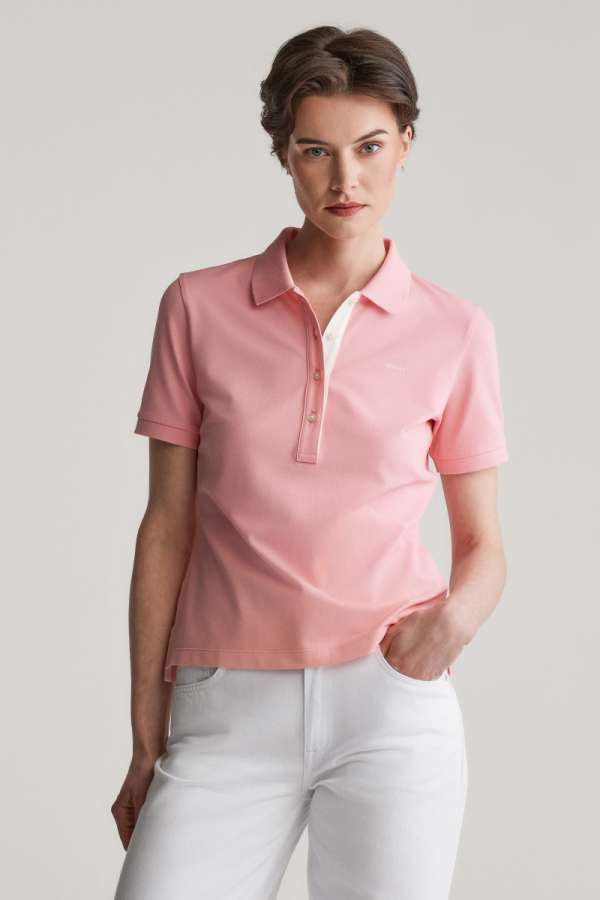 PÓLÓ GANT CONTRAT COLLAR  PIQUE POLO GERANIUM PINK