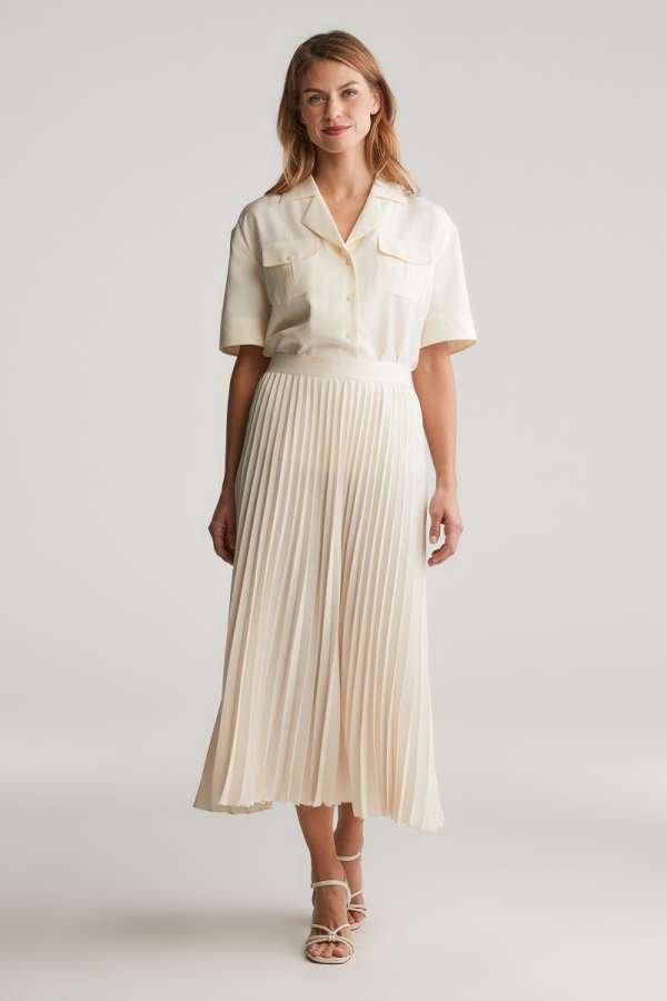 SZOKNYA GANT PLEATED SKIRT CREAM