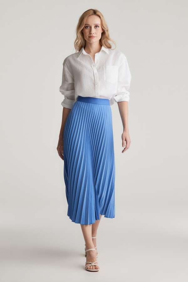 SZOKNYA GANT PLEATED SKIRT PERFECT BLUE