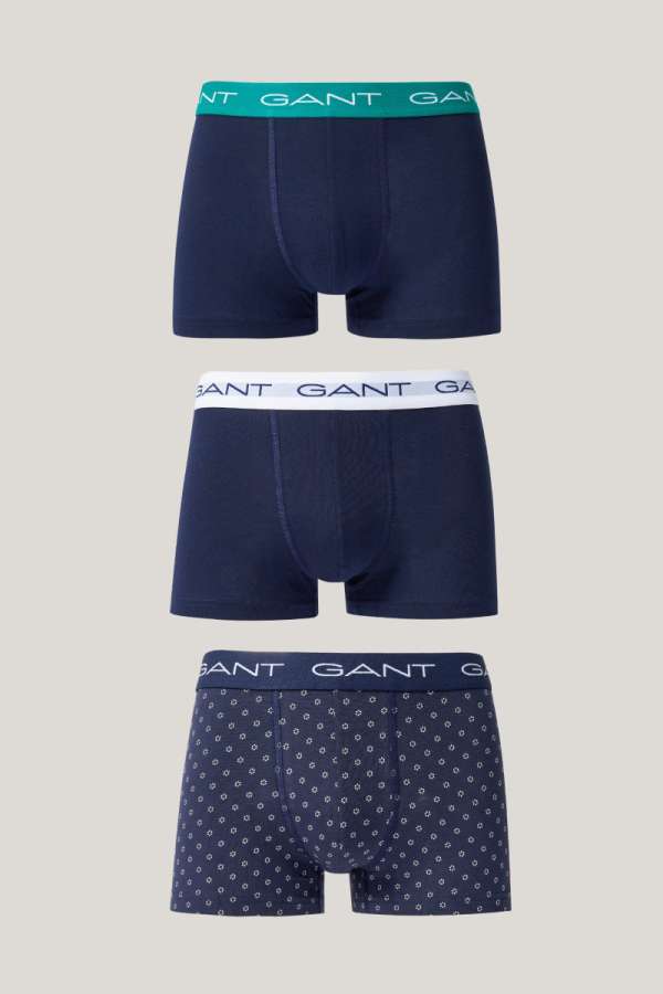 ALÓNEMŰ GANT MICRO PRINT TRUNK 3-PACK EVENING BLUE