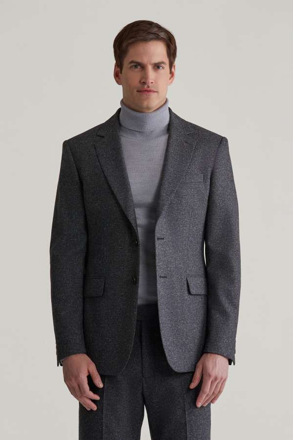 ZAKÓ GANT SLIM DONEGAL SUIT BLAZER ANTRACITE