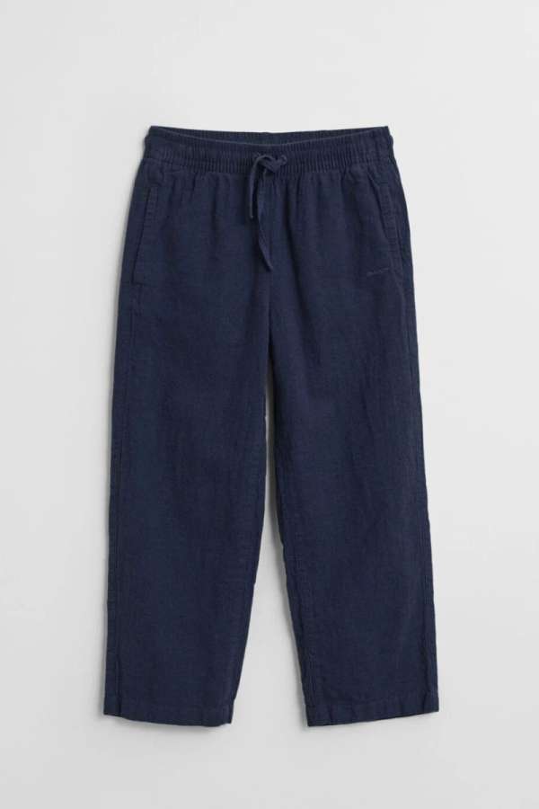 NADRÁG GANT COTTON LINEN PANTS MARINE