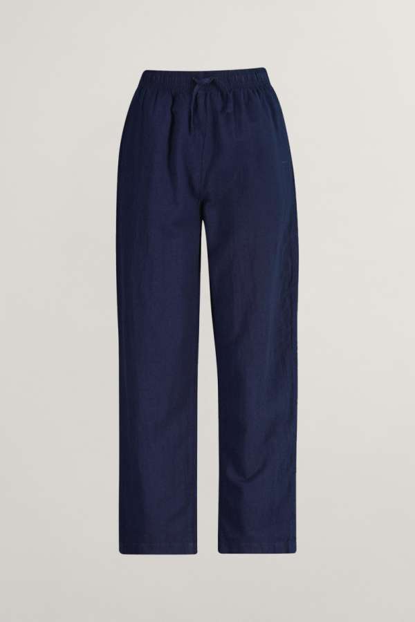 NADRÁG GANT COTTON LINEN PANTS MARINE