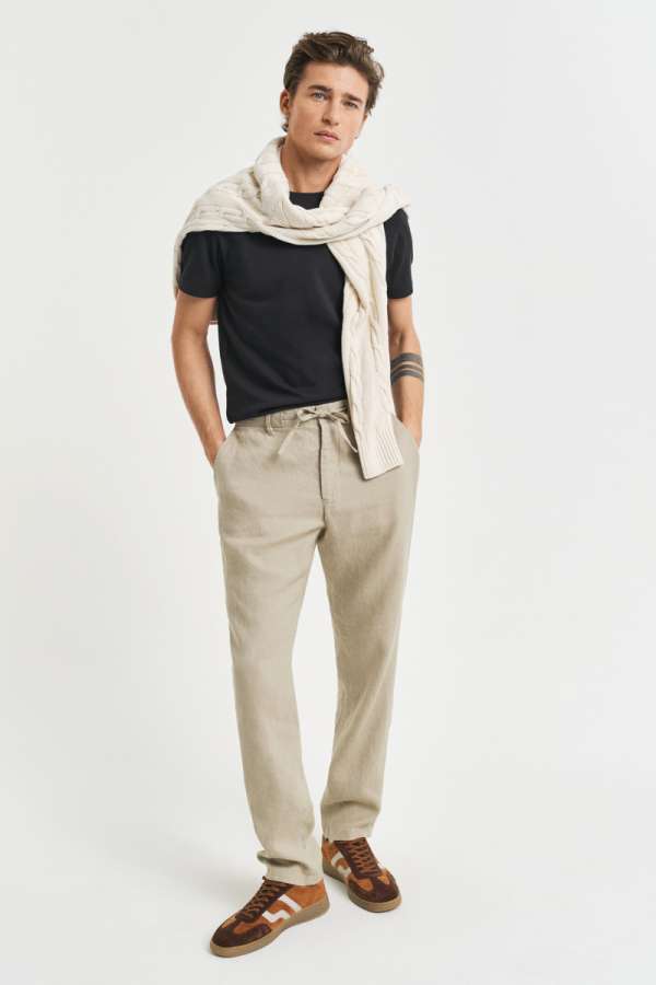 NADRÁG GANT RELAXED LINEN DS PANTS DRY SAND
