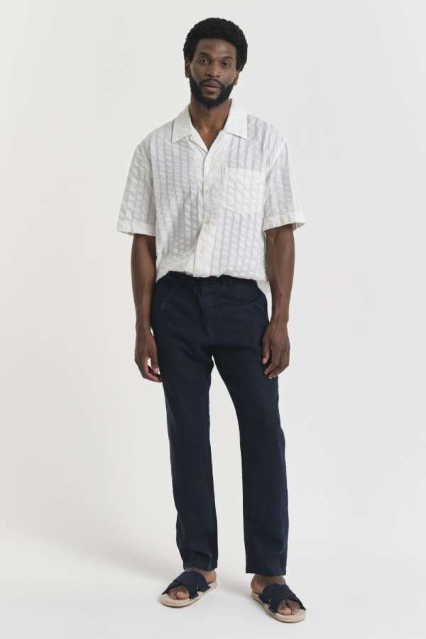 NADRÁG GANT RELAXED LINEN DS PANTS EVENING BLUE