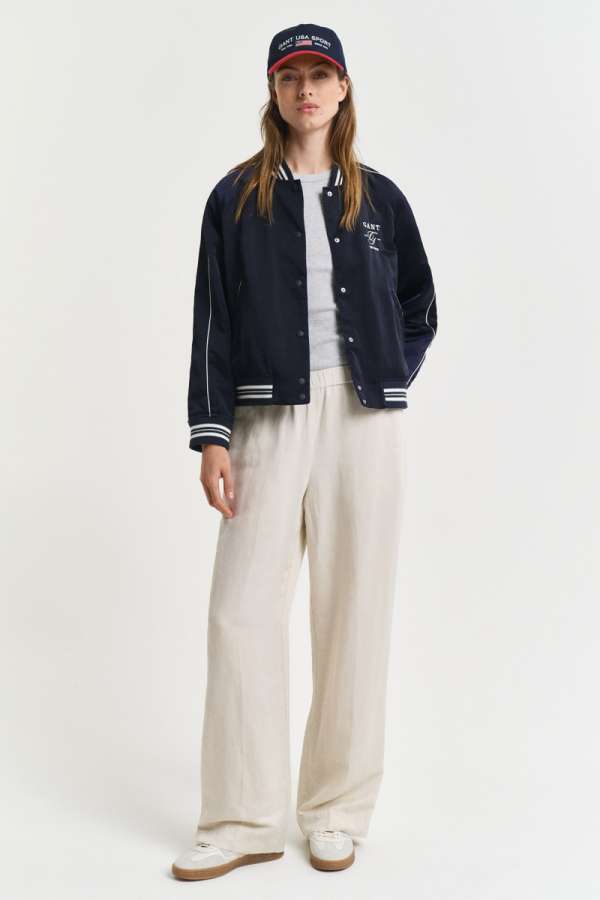 NADRÁG GANT REL LINEN BLEND PULL ON PANTS PUTTY