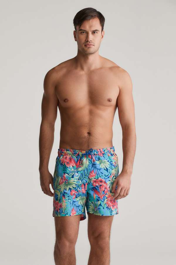 FÜRDŐRUHA GANT FLORAL PRINT SWI SHORTS DEEP COBALT