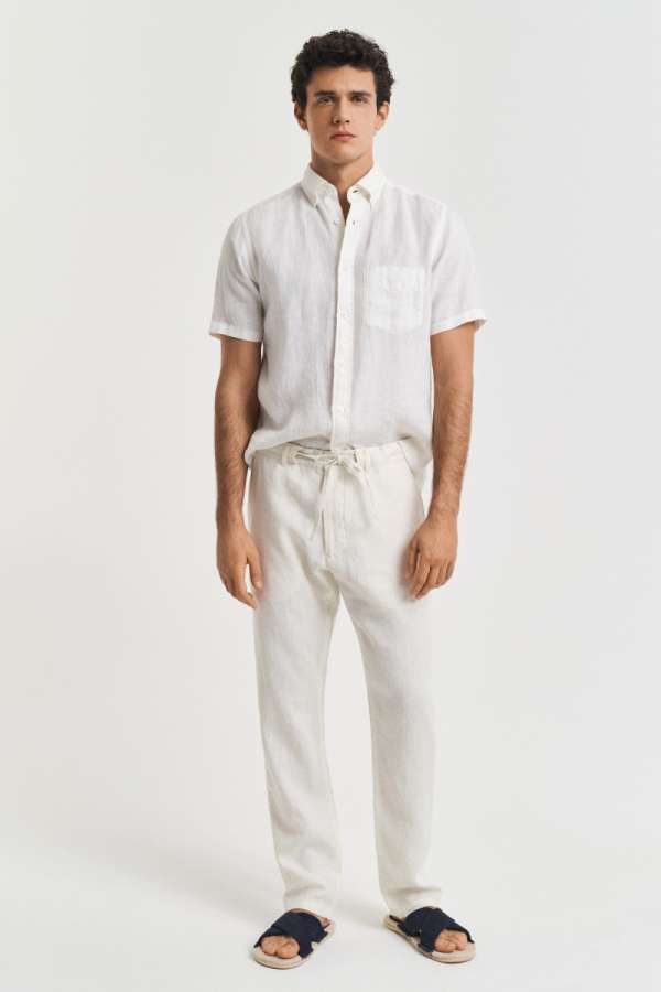 NADRÁG GANT RELAXED LINEN DS PANTS CREAM