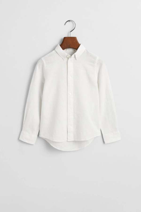 ING GANT COTTON LINEN BD LS SHIRT WHITE