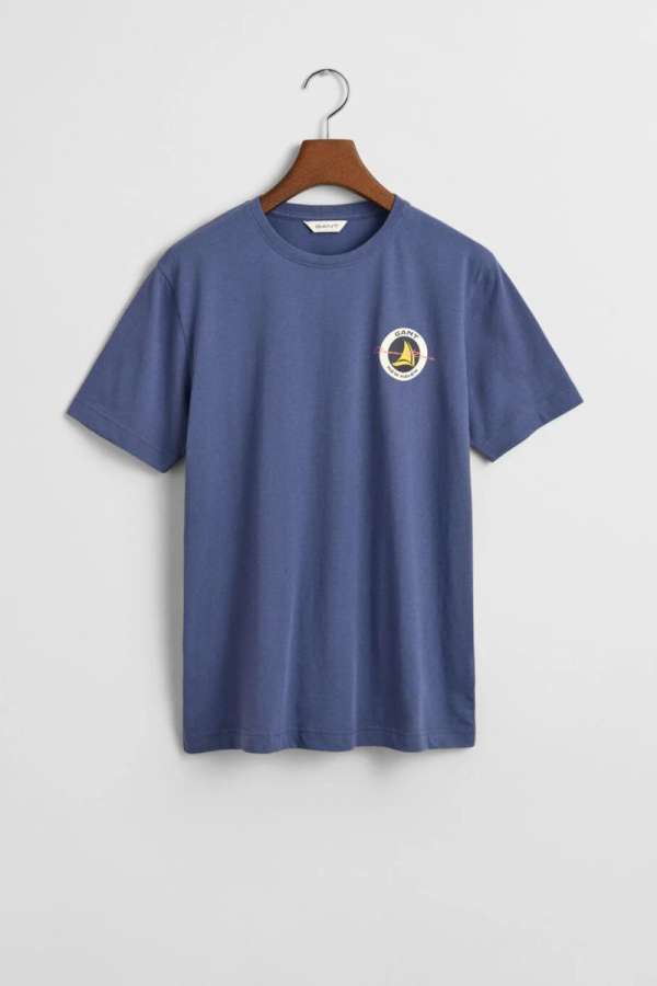 PÓLÓ GANT SAILING GRAPHIC T-SHIRT DUSTY NAVY