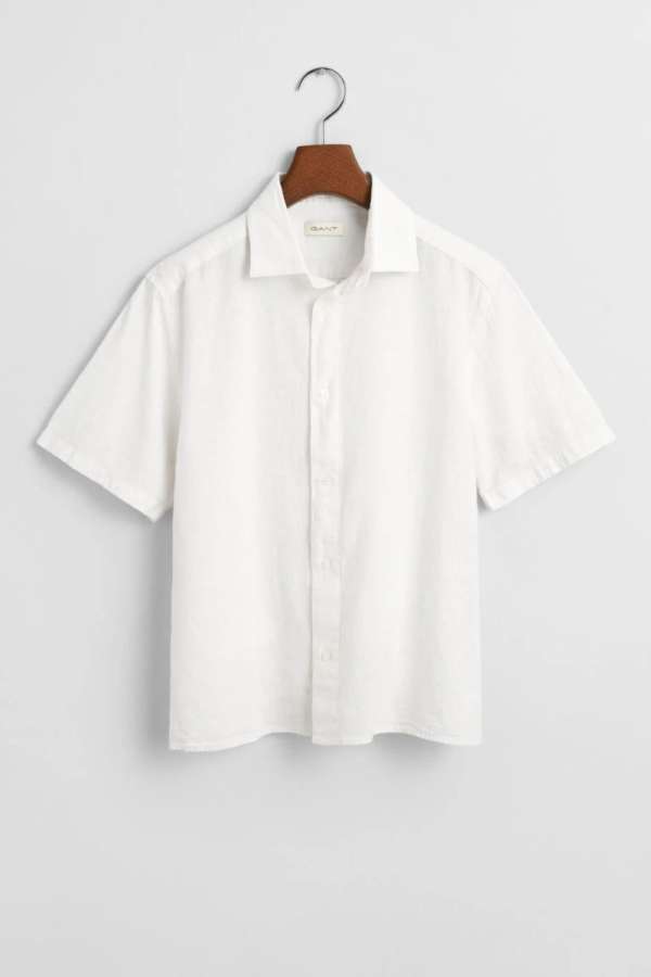 ING GANT COTTON LINEN SS SHIRT WHITE