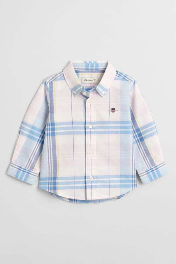 ING GANT CHECKED OXFORD BD LS SHIRT LIGHT PINK