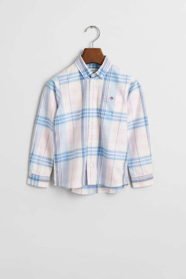 ING GANT CHECKED OXFORD BD LS SHIRT LIGHT PINK