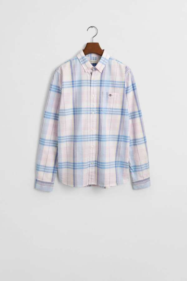ING GANT CHECKED OXFORD BD LS SHIRT LIGHT PINK