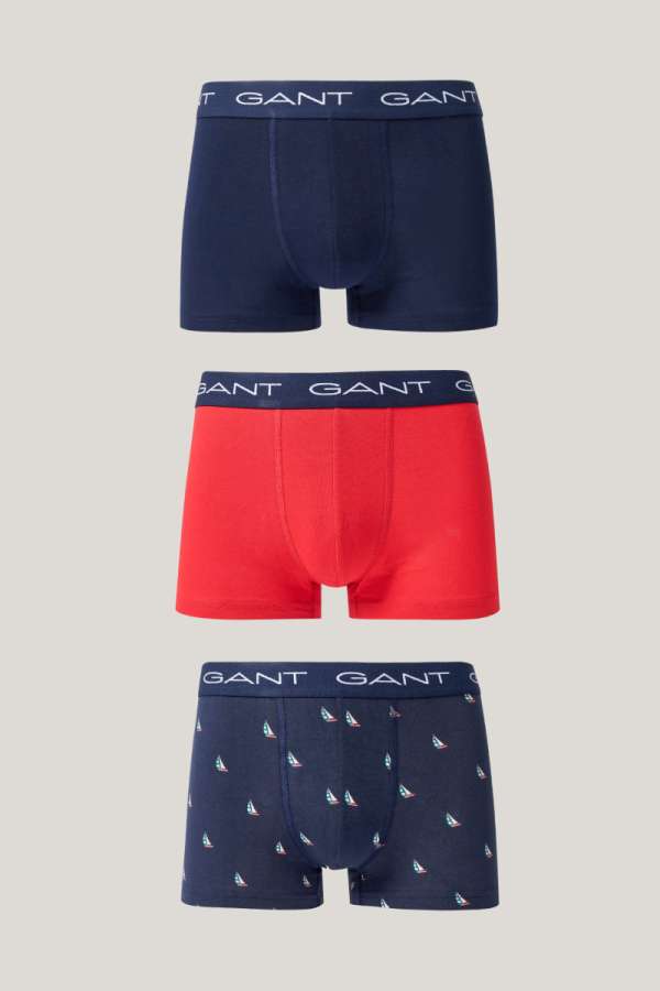 ALSÓNEŰ GANT BOAT PRINT TRUNK 3-PACK EVENING BLUE