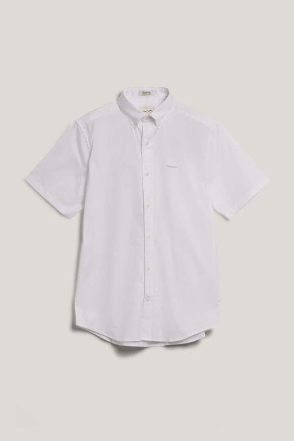 ING GANT REG PINPOINT OXFORD SS SHIRT WHITE