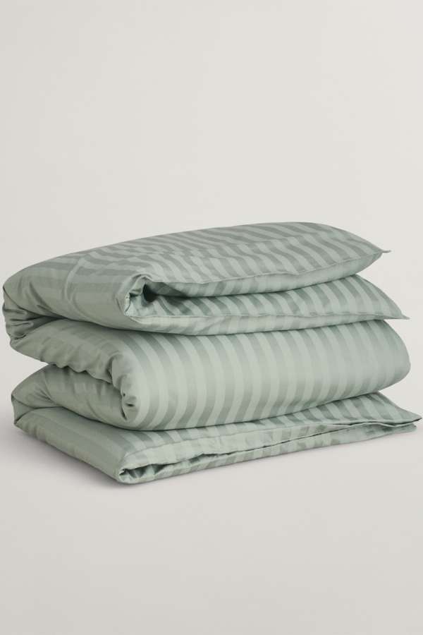 ÁGYNEMŰHUZAT GANT SATEEN STRIPES SINGLE DUVET  CLAY GREEN