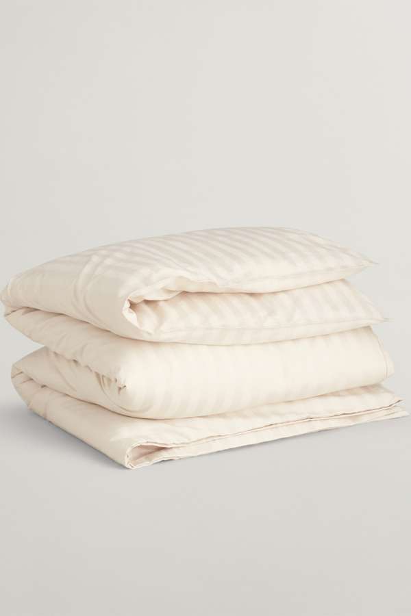 ÁGYNEMŰHUZAT GANT SATEEN STRIPES SINGLE DUVET  WHITE SAND