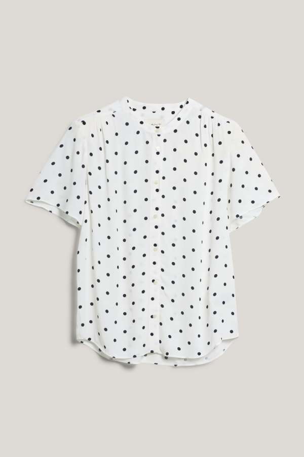 BLÚZ GANT REG DOT PRINT BLOUSE EGGSHELL
