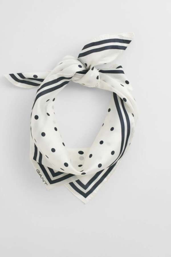 SÁL GANT DOT PRINT SILK SCARF EGGSHELL