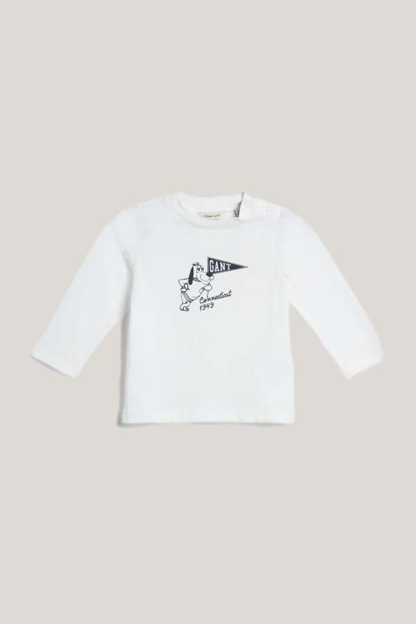 PÓLÓ GANT GRAPHIC LS T-SHIRT EGGSHELL