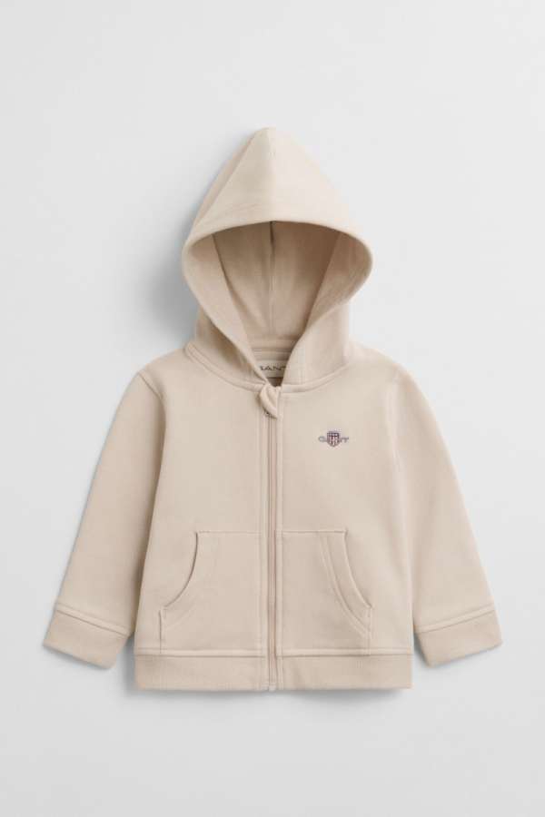 MELEGÍTŐFELSŐ GANT SHIELD ZIP HOODIE SOFT OAT