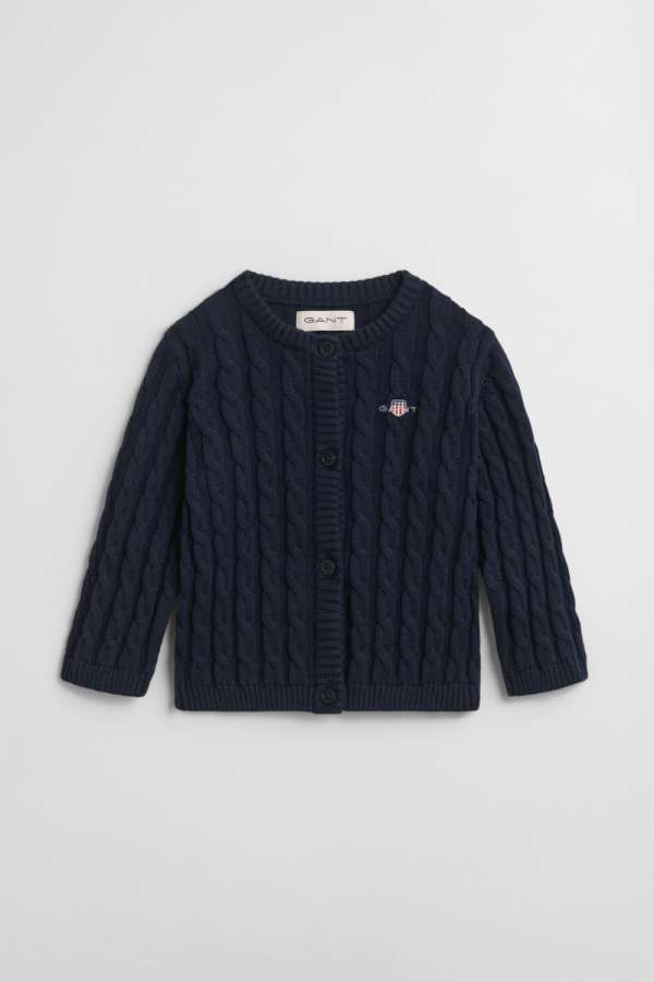 KARDIGÁN GANT SHIELD COTTON CABLE CARDIGAN EVENING BLUE