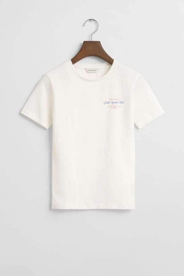 PÓLÓ GANT SPORTS CLUB GRAPHIC T-SHIRT EGGSHELL