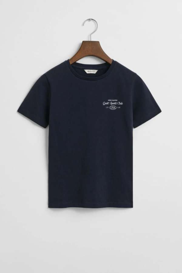PÓLÓ GANT SPORTS CLUB GRAPHIC T-SHIRT EVENING BLUE