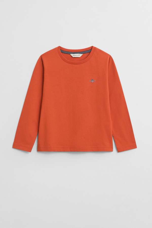 PÓLÓ GANT SHIELD LS T-SHIRT DEEP ORANGE