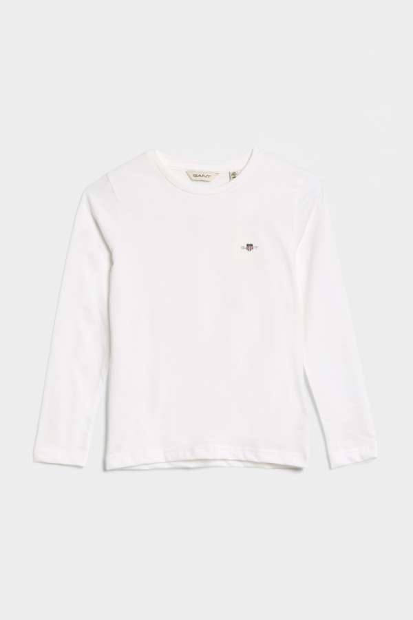 PÓLÓ GANT SHIELD LS T-SHIRT WHITE