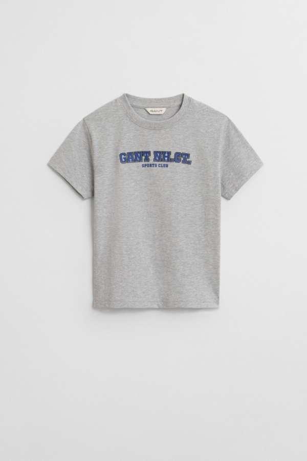 PÓLÓ GANT GRAPHIC SS T-SHIRT LIGHT GREY MELANGE