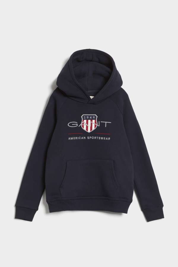 MELEGÍTŐFELSŐ GANT ARCHIVE SHIELD RAGLAN HOODIE EVENING BLUE