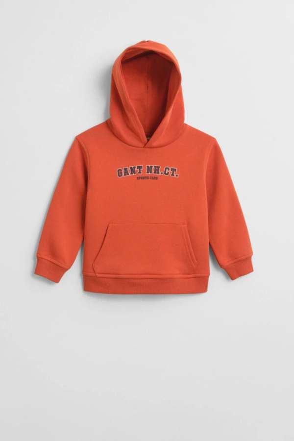 MELEGÍTŐFELSŐ GANT GRAPHIC SWEATSHIRT HOODIE DEEP ORANGE