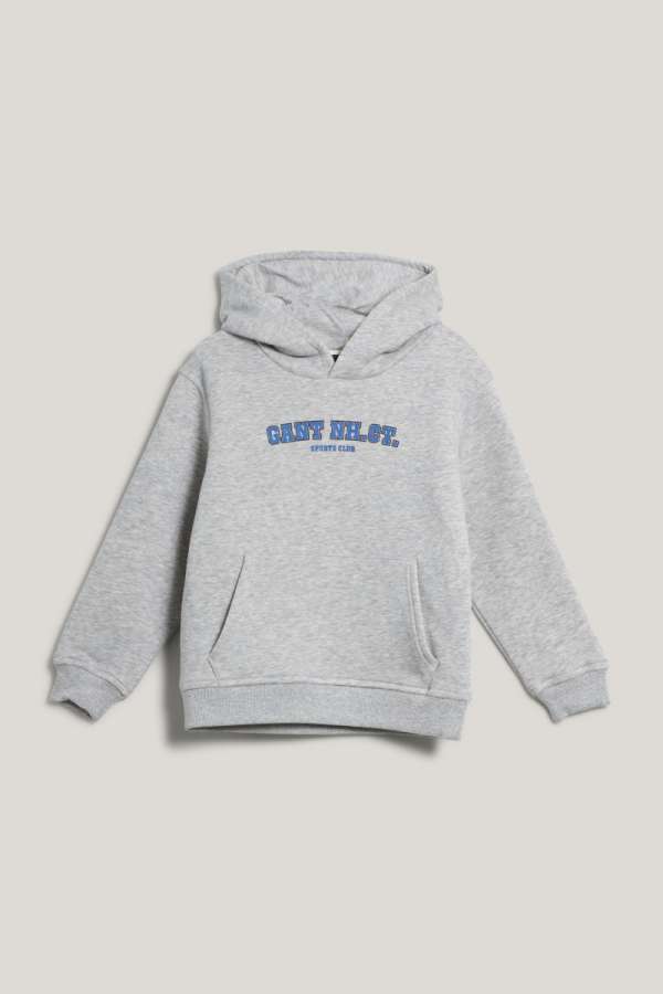 MELEGÍTŐFELSŐ GANT GRAPHIC SWEATSHIRT HOODIE LIGHT GREY MELANGE