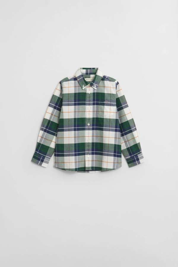 ING GANT OXFORD CHECKED SHIRT FOREST GREEN
