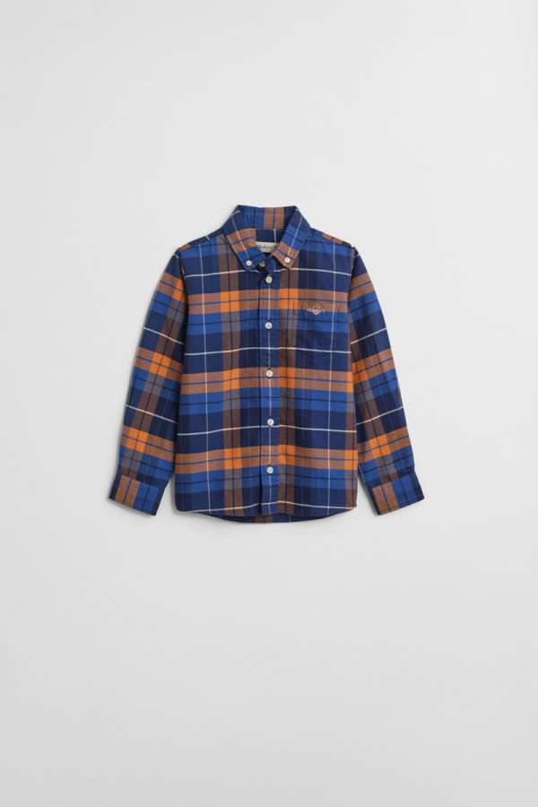 ING GANT OXFORD CHECKED SHIRT ORANGE BRONZE