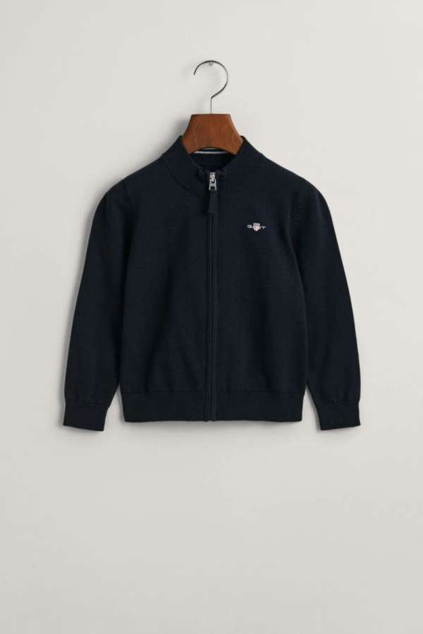 KARDIGÁN GANT SHIELD COTTON ZIP CARDIGAN EVENING BLUE