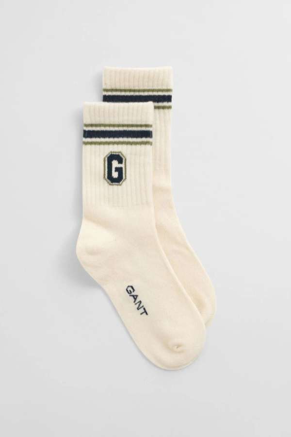ZOKNI GANT GRAPHIC SOCKS IVORY WHITE
