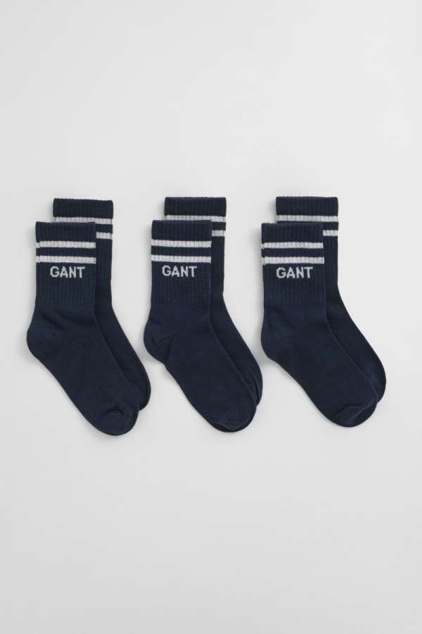 ZOKNI GANT SPORT SOCKS 3-PACK EVENING BLUE