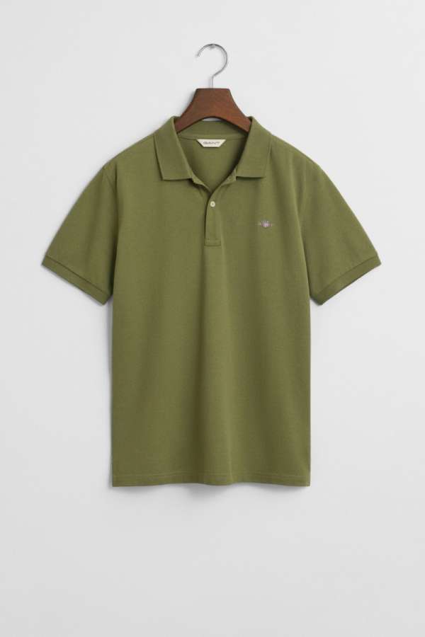 PÓLÓ GANT SHIELD SS PIQUE WASHED OLIVE