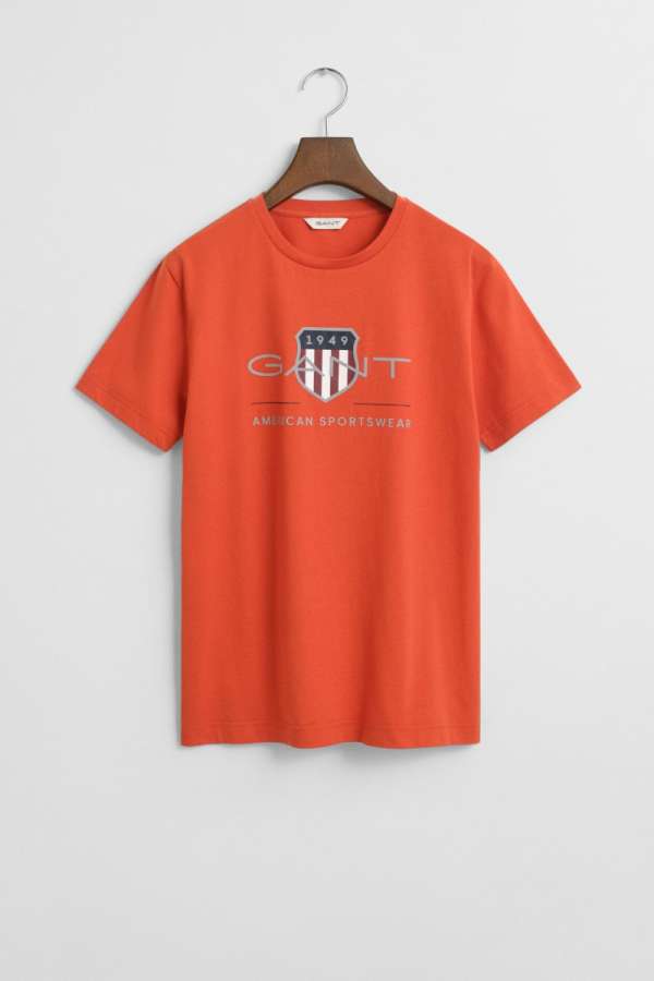 PÓLÓ GANT ARCHIVE SHIELD SS T-SHIRT DEEP ORANGE