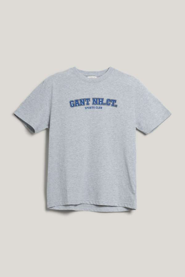 PÓLÓ GANT GRAPHIC SS T-SHIRT LIGHT GREY MELANGE