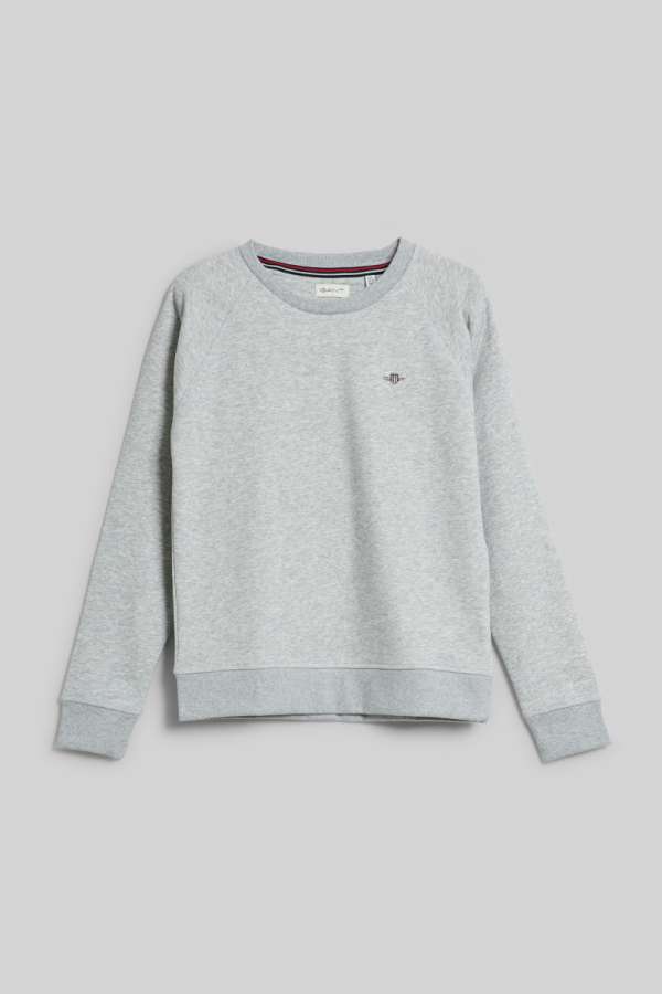 MELEGÍTŐFELSŐ GANT SHIELD C-NECK LIGHT GREY MELANGE