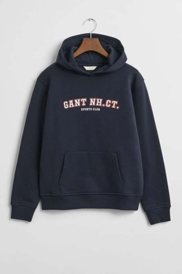MELEGÍTŐFELSŐ GANT GRAPHIC SWEATSHIRT HOODIE EVENING BLUE