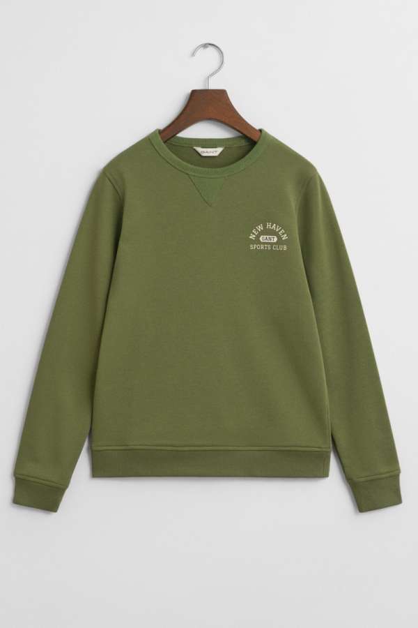 MELEGÍTŐFELSŐ GANT GRAPHIC C-NECK SWEAT WASHED OLIVE