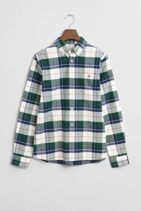 ING GANT OXFORD CHECKED SHIRT FOREST GREEN