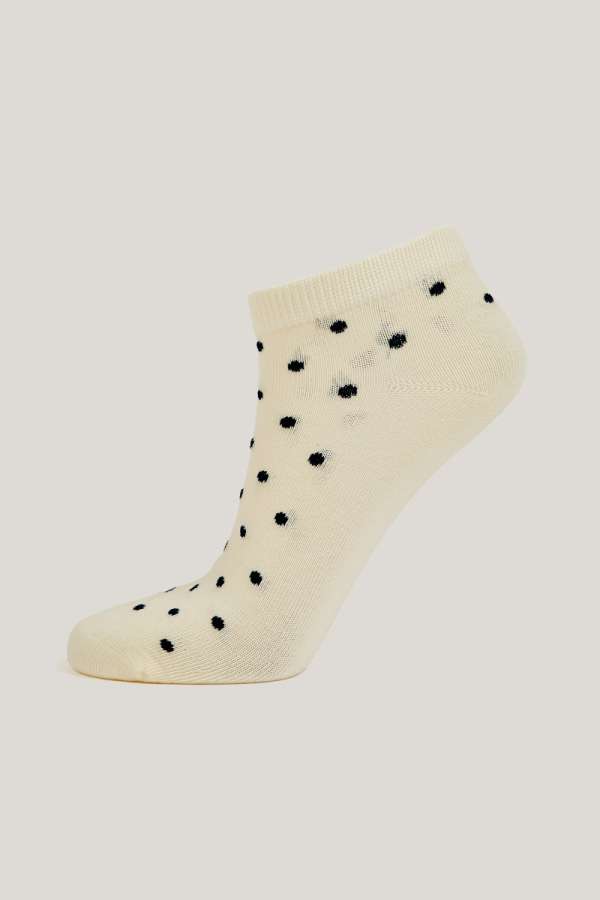 ZOKNI GANT DOT ANKLE SOCKS EGGSHELL