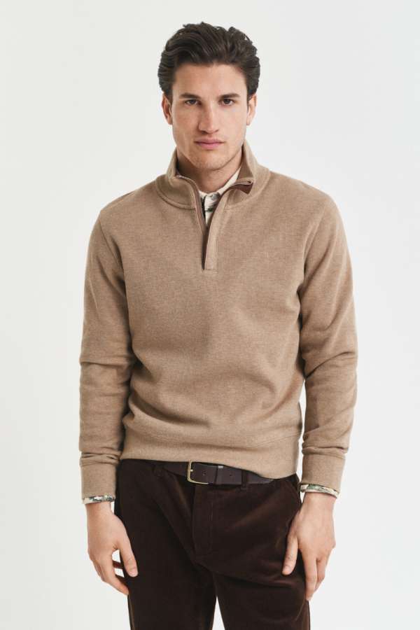 ELEGÍTŐFELSŐ GANT SACKER RIB HALF ZIP KHAKI EL